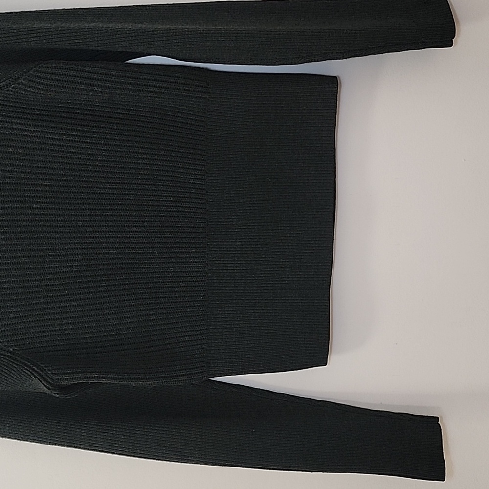 Veronica Beard Kelly Green 100% Wool Sweater Button Shoulder Raglan Dark Sz S - Picture 11 of 16